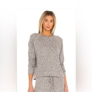 Beyond Yoga Leopard Print Long-Sleeve Sweatshirt Small